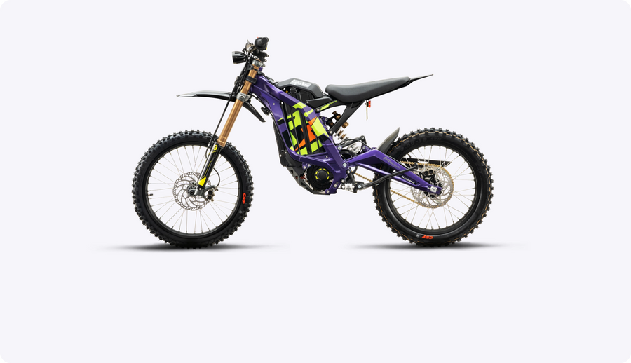 Sur-Ron Light Bee X 2026 electric dirt bike, Purple — side profile