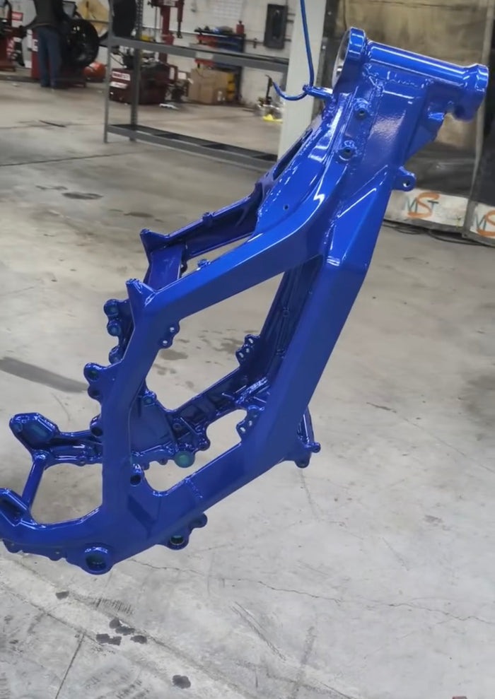 Blue frame hanging after coating