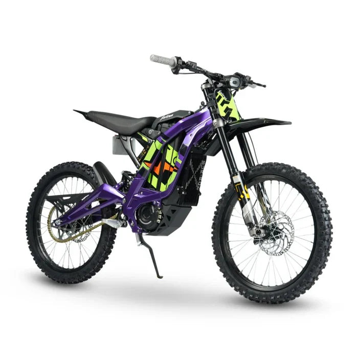 Sur-Ron Light Bee X 2025, Purple — front three-quarter view, alternate angle