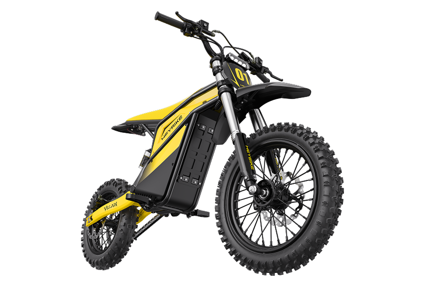 HeyBike Villain electric dirt bike, Yellow — studio