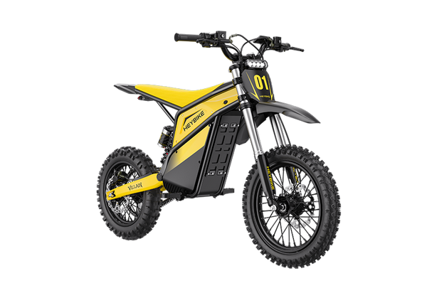 HeyBike Villain electric dirt bike, Yellow — profile