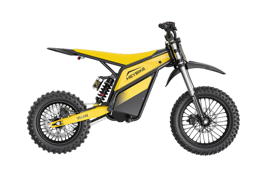 HeyBike Villain electric dirt bike, Yellow — detail