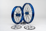 Warp 9 19/16 Wheel Set - Light Bee / E-Ride Pro / Ventus / 79Bike - Blue Hub / Blue Rim / Black Spokes / Black Nipples
