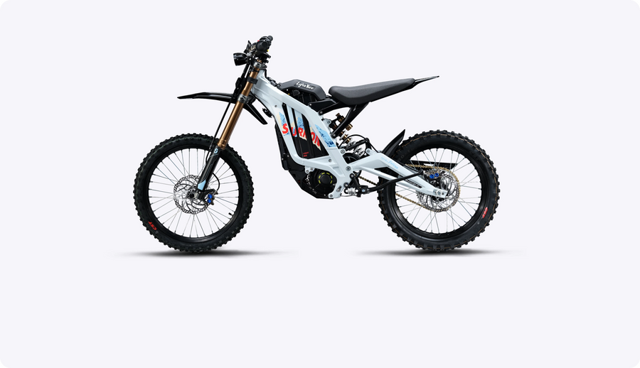 Sur-Ron Light Bee X 2026 electric dirt bike, White — side profile