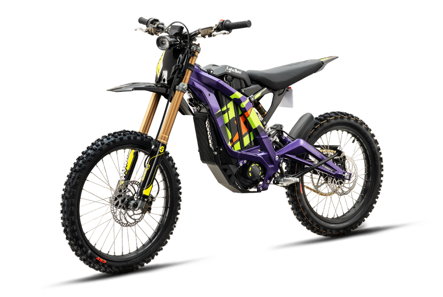 Sur-Ron Light Bee X 2026, Purple — front three-quarter view