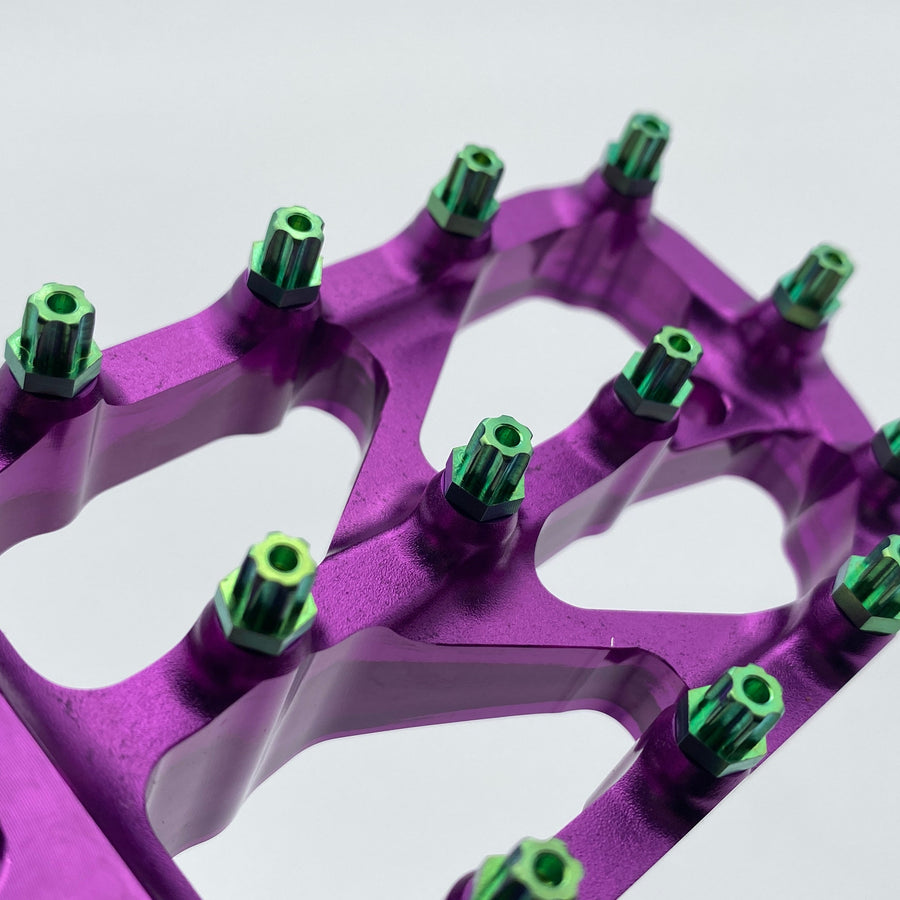 Warp 9 Titanium Elite Foot Peg Screws - Green Anodized