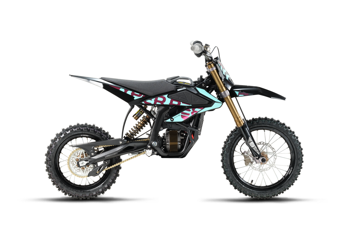 Sur-Ron Hyper Bee 2026 mini electric dirt bike, Black — side profile