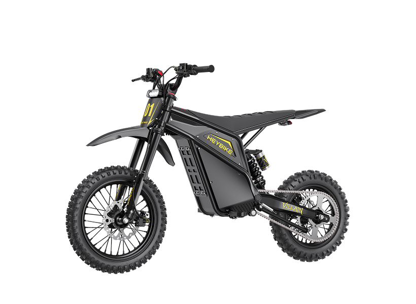 HeyBike Villain electric dirt bike, Midnight Black — profile