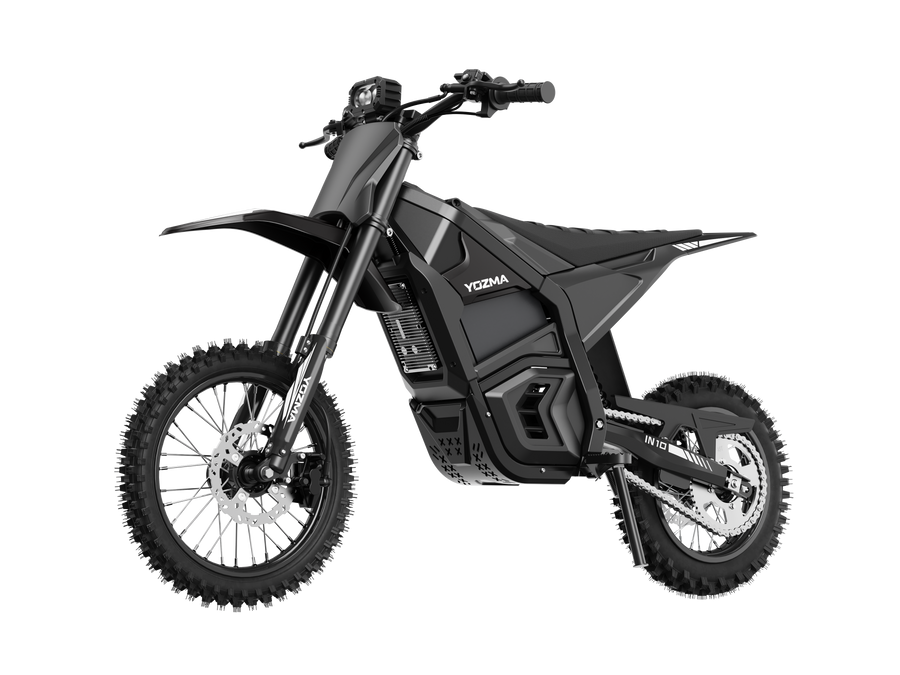 Yozma IN10 electric mini e-moto, Black — front angle