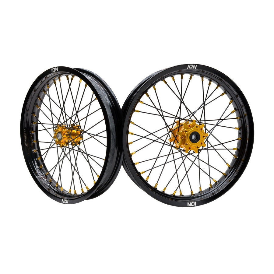 ION 17-Supermoto | black rim / gold hub / black spokes / gold nipples