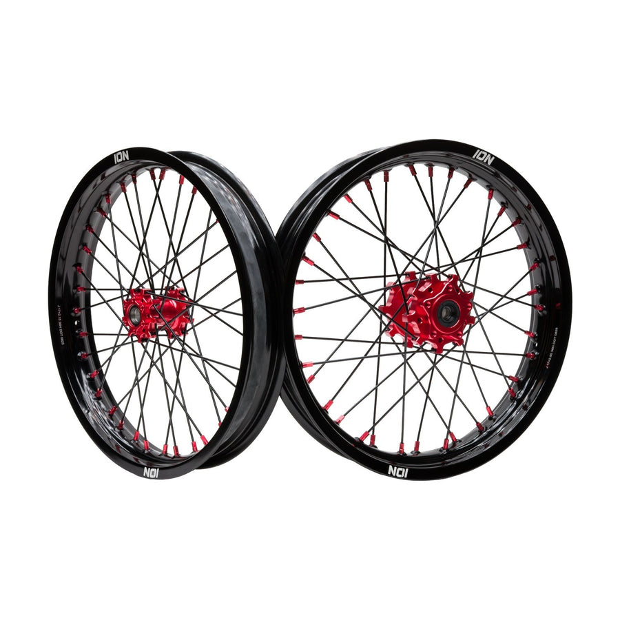 ION 17-Supermoto | black rim / red hub / black spokes / red nipples