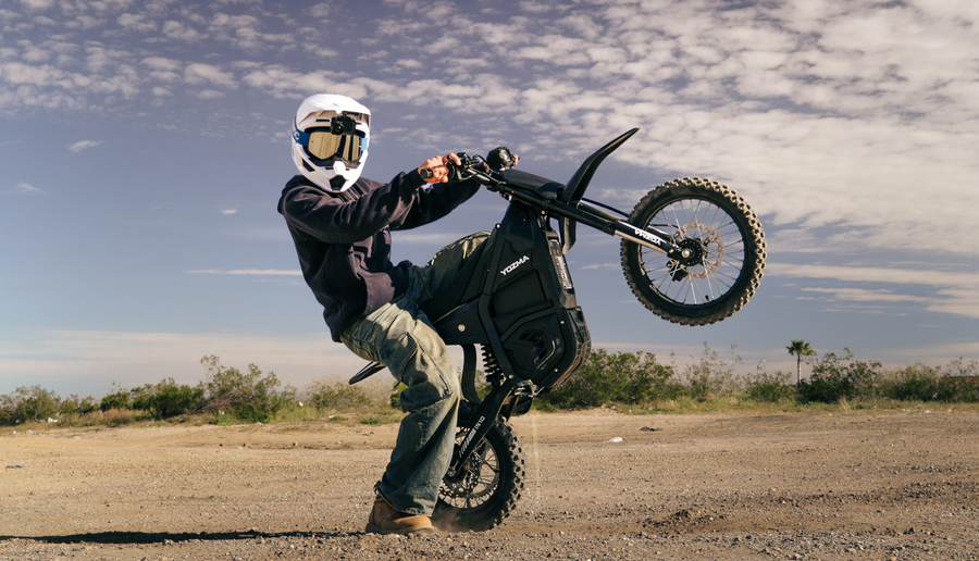 Yozma IN10 electric mini e-moto riding off-road
