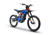 Sur-Ron Light Bee X 2025, Blue with orange accents — front three-quarter view