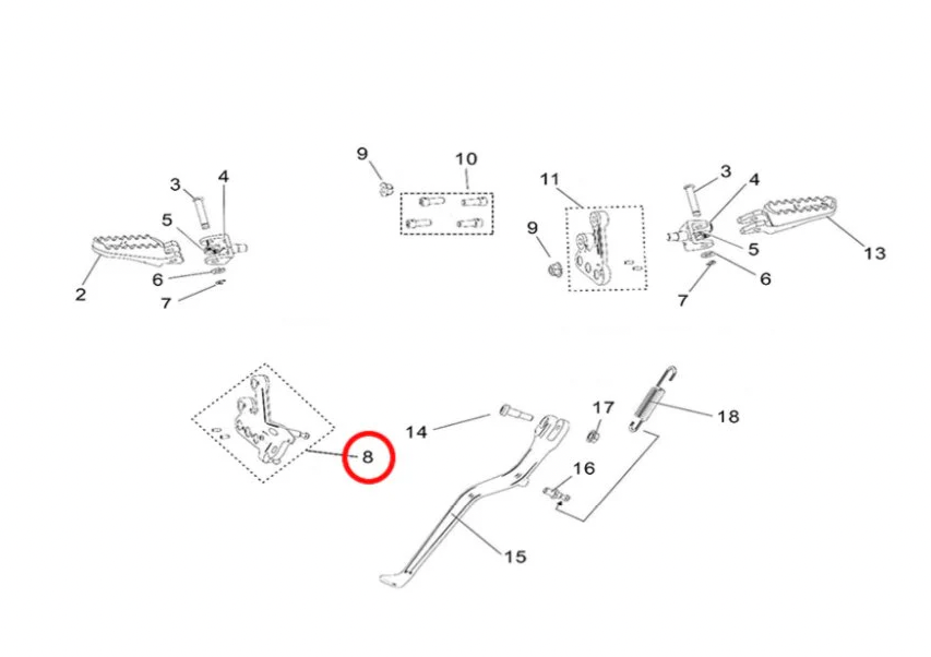 Surron Light Bee - OEM Left Foot Peg Bracket