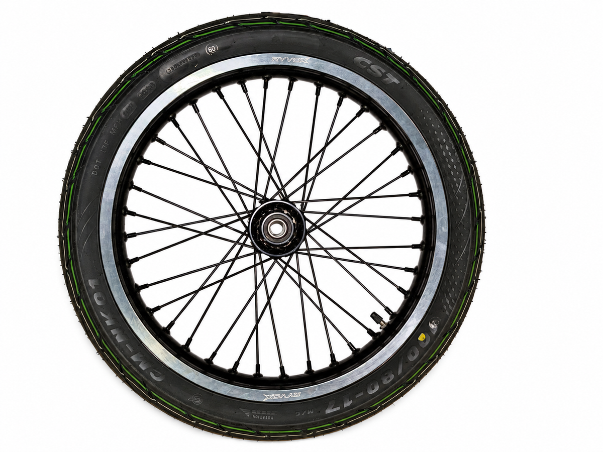 Light Bee 2 black front supermoto wheel and tire